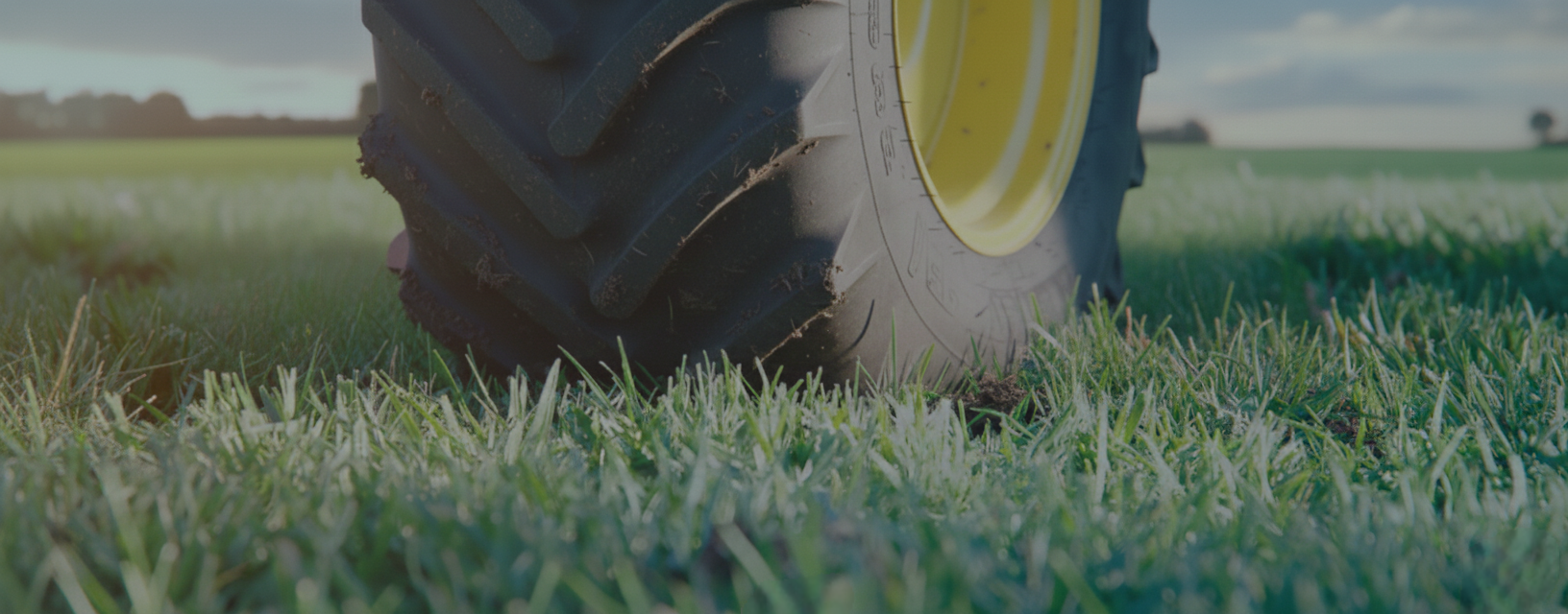 Primer plano de un tractor industrial